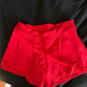 Capezio Red Athletic Shorts High-Waisted Design
